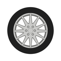 Obraz premium Car Wheel Vector Icon with Transparent Background, Minimalist Automotive Rim Design for UI and App Interface