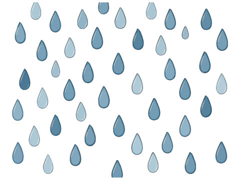 Vector Raindrops Pattern, Isolated Water Droplets Design for Background, Minimalist Weather Icon