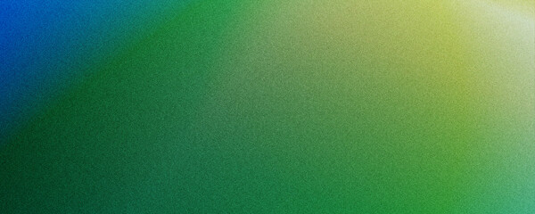 Fototapeta premium Panoramic collage of minimalist grainy. Smooth blend of blue, green and yellow tones with gentle noise, offering a fresh, optimistic background ideal for eco brands, education visuals, or web headers