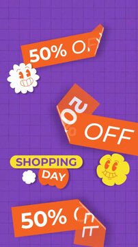 50% Sale Promo Animation &ndash; Vertical Discount Ad for Social Media