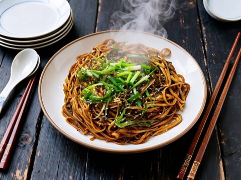 Chinese Cuisine Series : Delicious Cong You Ban Mian (Scallion Oil Noodles) 004