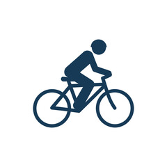 Obraz premium Bicycle Rider Silhouette in Blue