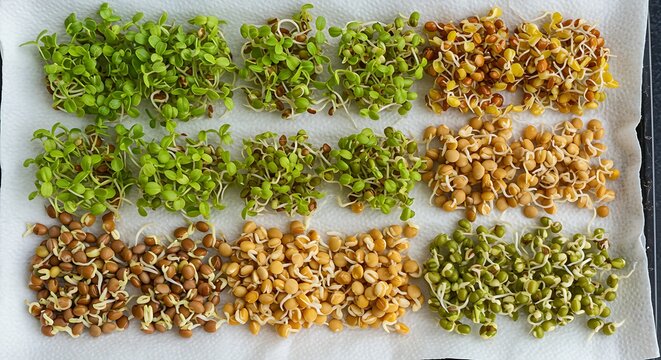 A vibrant flat lay of various natural food coloring powders (e.g., beet powder, spirulina, butterfly pea flower) in neat lines on a white background.