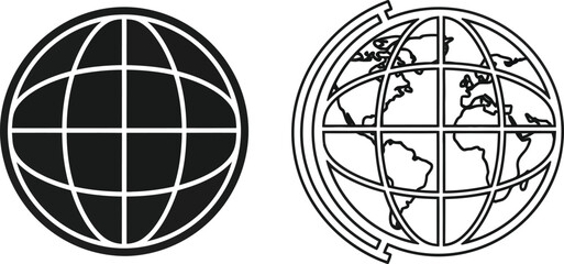 Obraz premium Global earth globe icons Vector