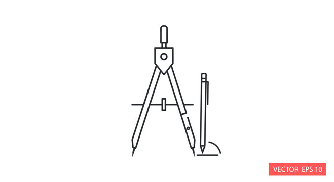 Drawing compass with pencil instrument.
