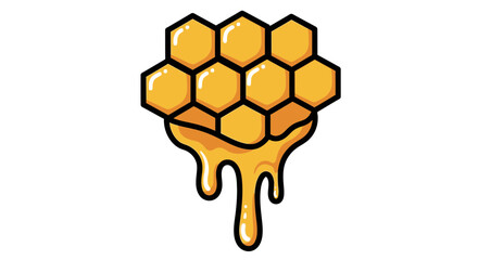 Honeycomb with dripping golden honey. © Fandi Comp