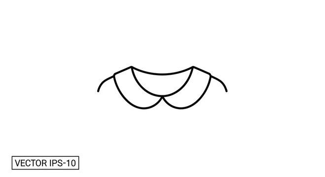 Simple black and white line drawing of a peter pan collar