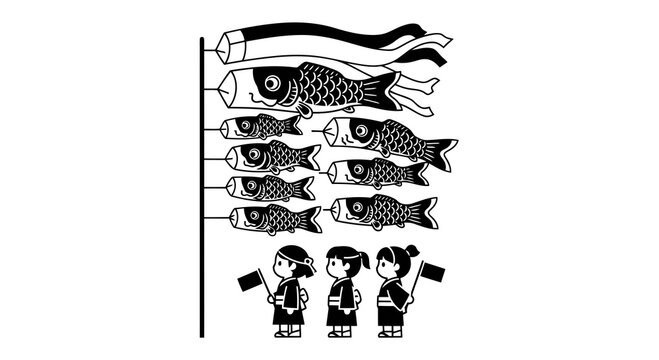 A diagram showing a series of fish on a scale with three people at the bottom