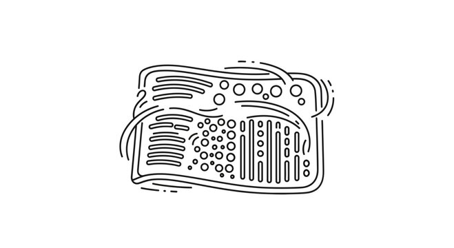 Abstract Line Art Illustration of a Synthesizer or Music Production Device