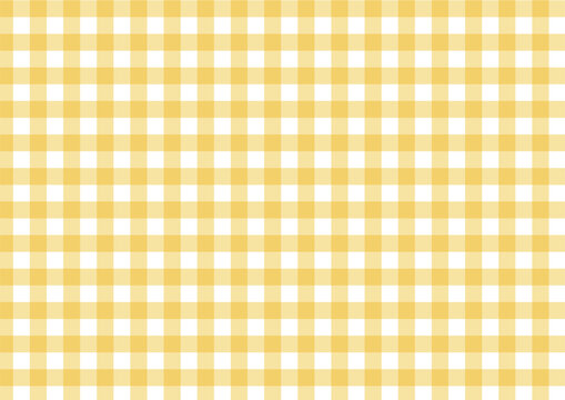 Yellow gingham check pattern background. Seamless fabric style texture.