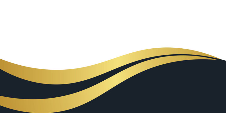 Abstract banner gold web banner waves vector in gold colors. Abstract swoosh texture