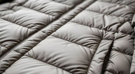 Obraz premium Close-up of Padded Winter Jacket Texture, Warm Clothing Detail, Cozy Apparel Background