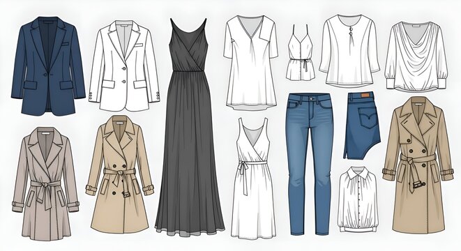 Fashion Wardrobe Essentials: Apparel Flat Lay Collection