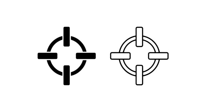 Target crosshair aim focus precision business goal black glyph outline vector icon