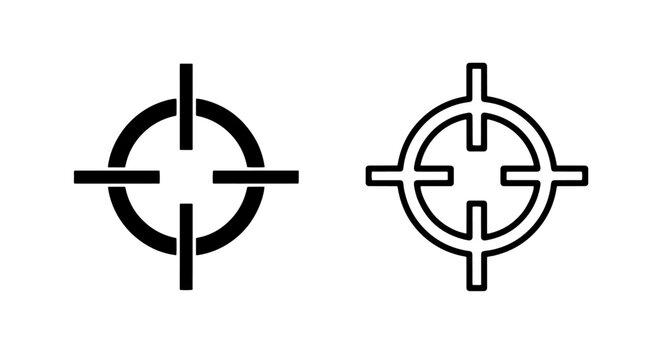 Target crosshair aim focus precision business goal black glyph outline vector icon