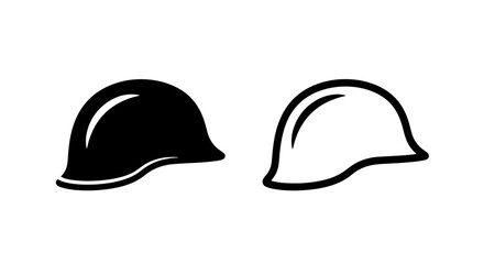 Fototapeta premium Classic military combat helmet icon for army defense and soldier safety gear