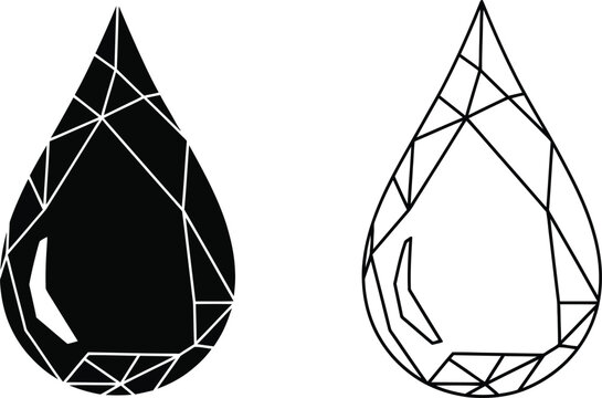 Geometric teardrop shapes black and white Vector