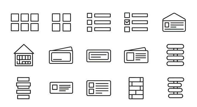 Collection of various UI icons.
