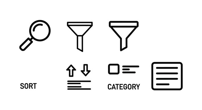 Black icons for data filtering tools.