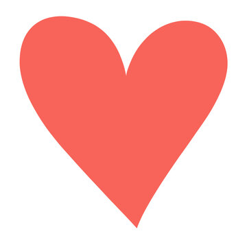 simple red heart shape icon for health and medical symbols in cardiology and blood donation awareness programs for nonprofit community support and wellness and medicine