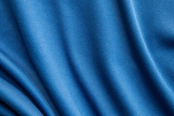 Blue sports clothing fabric football shirt jersey texture close up