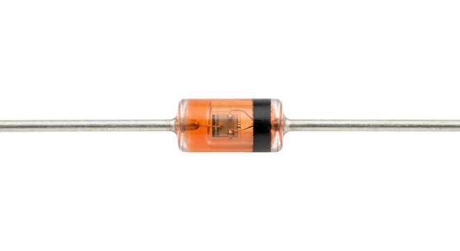 Glass axial diode isolated on transparent background PNG