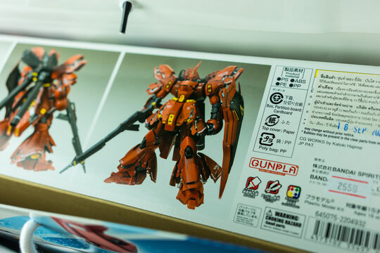 Bangkok, Thailand - March 22, 2026 : Box of Bandai Neon Zeon MSN 04 Mobile Suit SAZABI Ver. Ka.
