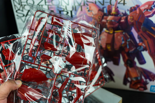 Bangkok, Thailand - March 22, 2026: Neon Zeon MSN 04 Mobile Suit SAZABI Ver. Ka.