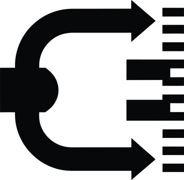 a thermistor with curved body silhouette vector illustration on transparent background