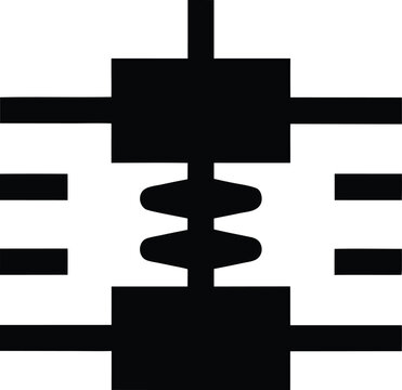a rheostat with slider and coil silhouette vector illustration on transparent background