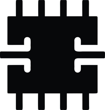 a rectifier bridge with diode array silhouette vector illustration on transparent background