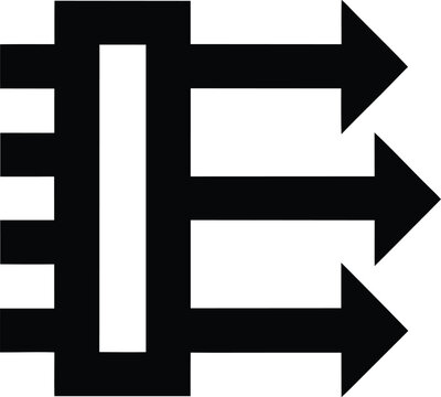 a multiplexer with select lines silhouette vector illustration on transparent background