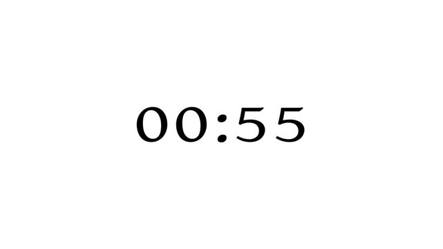 Minimalist digital sixty second counter