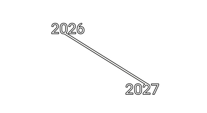 Future Projection: Downward Trend from 2026 to 2027, Economic Decline Concept