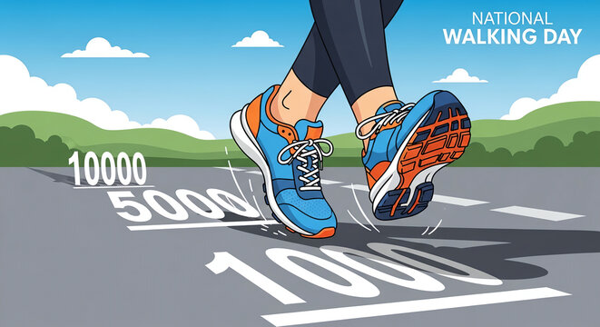 Athletic person walking outdoors celebrating National Walking Day