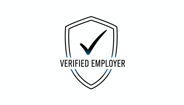 Verified Employer Badge with Checkmark - Business Trust and Credibility Symbol