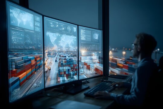 supply chain control tower monitoring shipments resilience concept modern interface