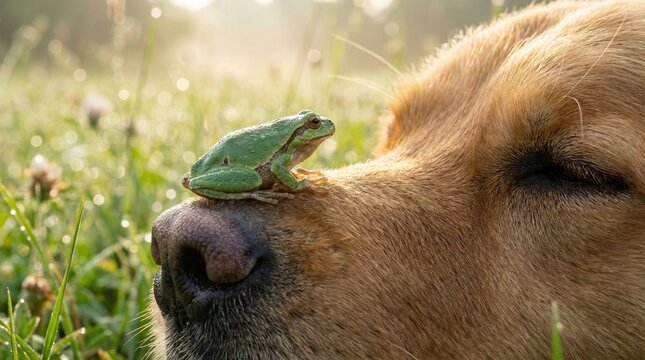 Frog on a dog