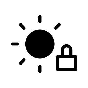 Brightness Lock Icon Vector Symbol Design Illustration