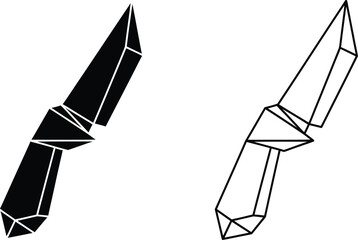 Fototapeta premium Crystal healing black and white line art gemstones Vector