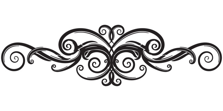 Ornate flourish design with scrolling acanthus leaves and spirals eps 10