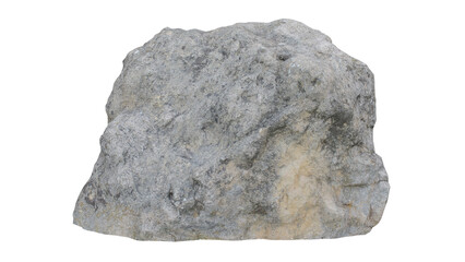 Large gray rock with rough texture located in a natural setting under bright light in the afternoon © santiago
