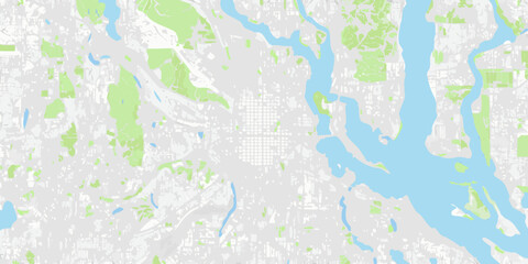 Obraz premium Aerial view of vancouver british columbia showing land and waterways