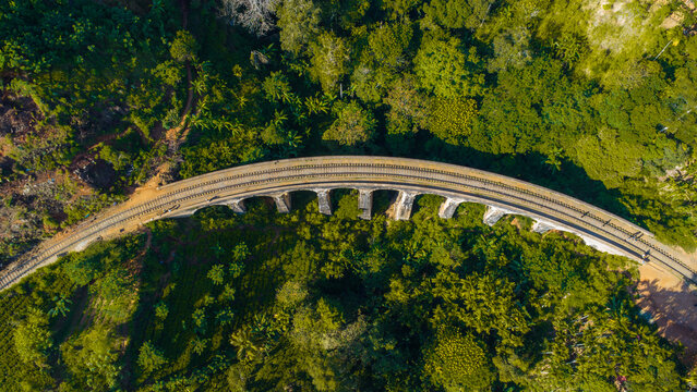 The Nine Arch Bridge also called the Bridge in the Sky in Sri Lanka and one of the best examples of colonial-era railway construction in the country. It's railway bridge.