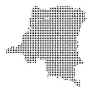 vector map of the democratic republic of congo with polka dot theme