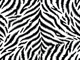 Dynamic black and white animal wildlife skin pattern creating an exotic fur texture for a striking camouflage background design © Merisca