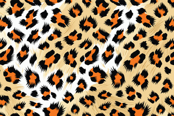 Vibrant wild animal fur skin pattern creating a natural wildlife camouflage background that is visually striking and seamless © Merisca