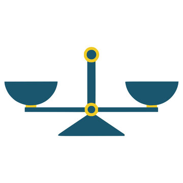 A minimalist graphic representation of a balance scale with two empty plates