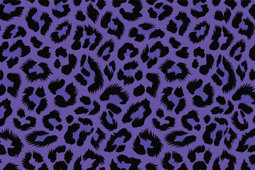 Obraz premium Vibrant purple and black animal print background featuring a wild leopard skin pattern, perfect for a striking fur camouflage design, embodying exotic wildlife texture