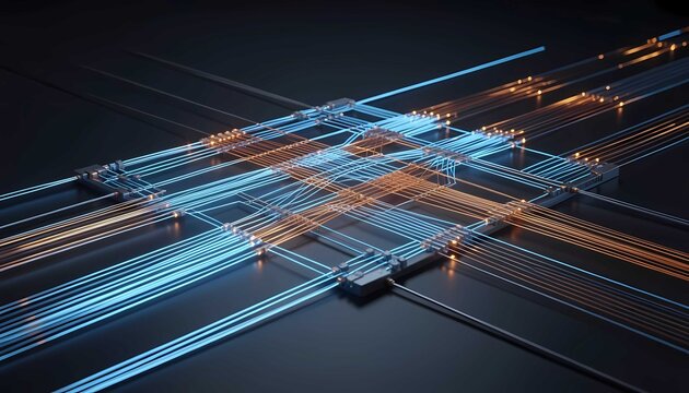 Futuristic Fiber Optic Network System with Luminous Cable Geometry and Global Connectivity